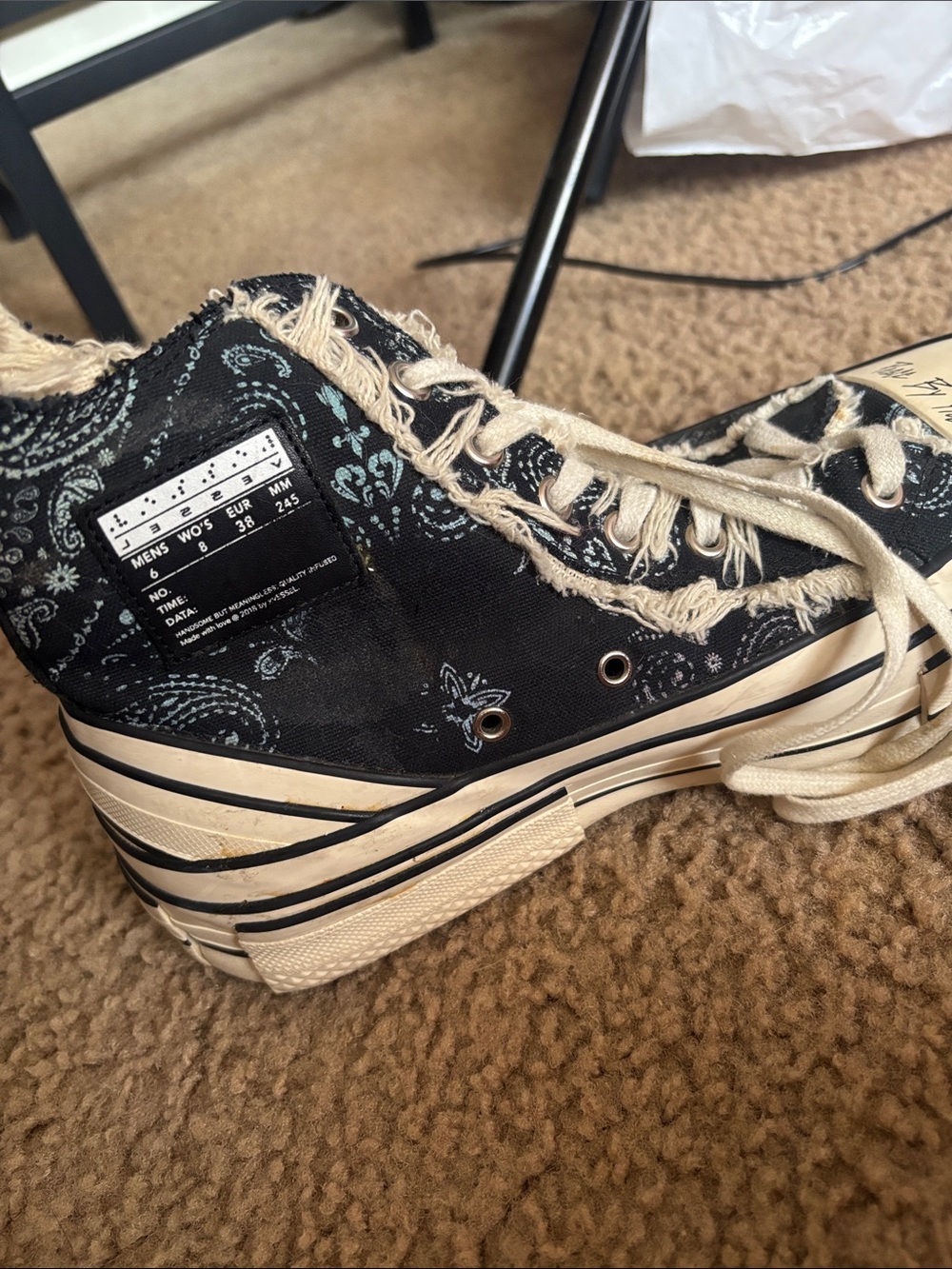 Authentic Xvessel G.O.P. Highs Paisley Deconstructed Sneaker View 4